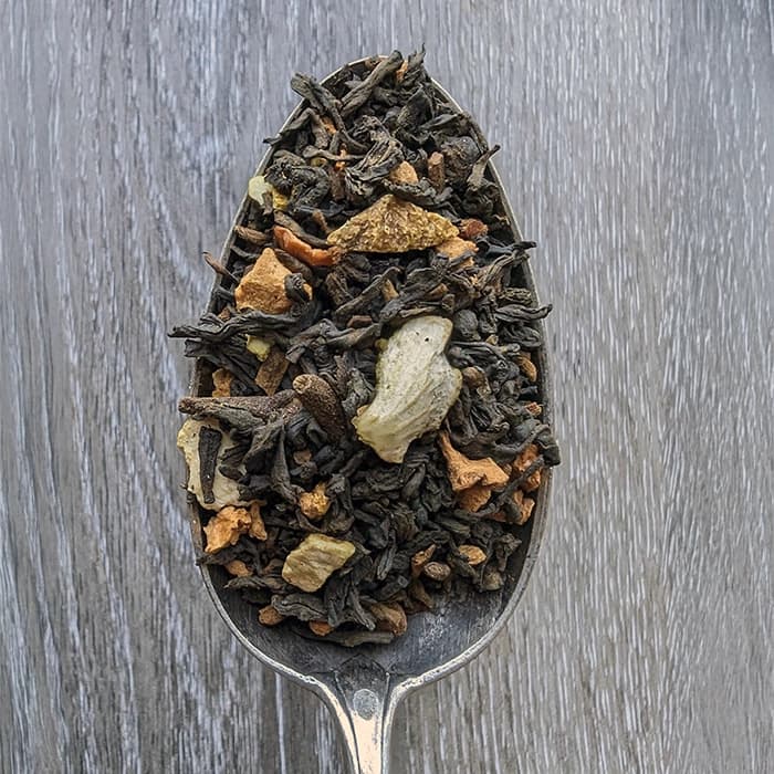 Pu Erh tea with cinnamon — the pu erh de noel bio en vrac sku1024